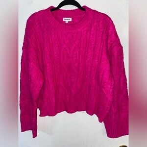 Sugarlips XL Fuchsia Cable Knit Sweater